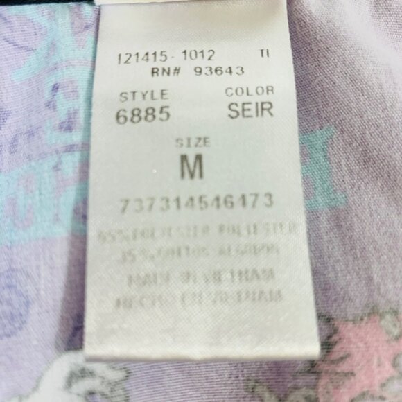 Dr Seuss Scrub Top Size M Cat In Hat Rock Mock Wrap Healthcare EVS Work Uniform - Picture 5 of 15